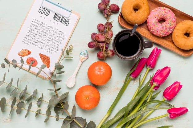 Top View Flowers With Copy Space Psd