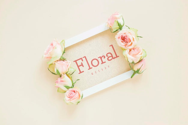 Top View Flowers With Copy Space Psd
