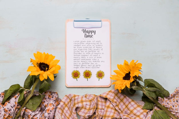 Top View Flowers With Copy Space Psd