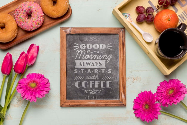 Top View Flowers With Copy Space Psd