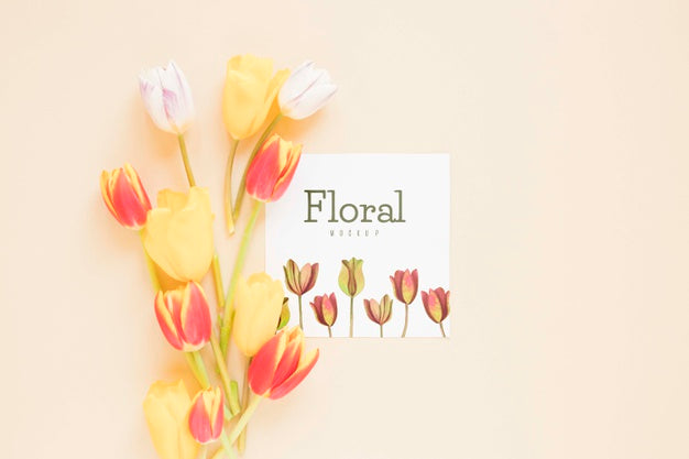 Top View Flowers With Copy Space Psd