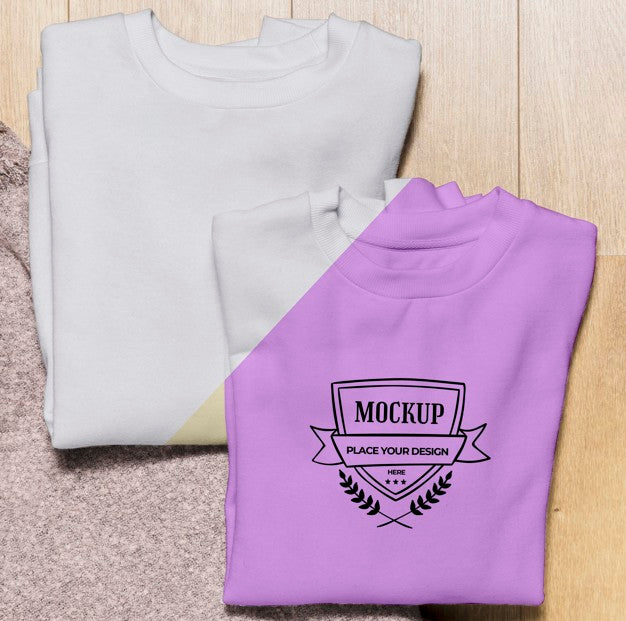 Top View Folded Colorful Hoodies Mock-Up Psd