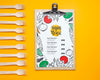 Top View Food Delivery Assortment With Clipboard Mock-Up Psd