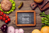 Top View Frame Burger Ingredients Wooden Background Psd