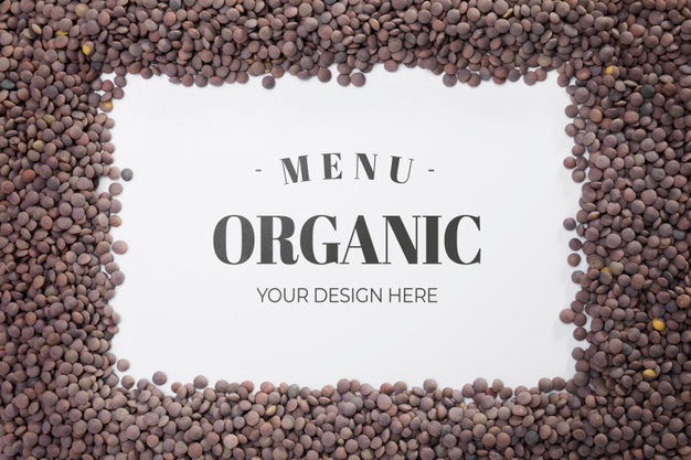 Top View Frame Made Out Of Lentils With Mock-Up Psd