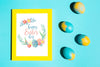 Top View Frame Mockup With Easter Concept Psd