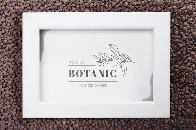 Top View Frame Surrounded By Lentils Psd