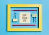 Top View Frame With Paper Clips And Pencils Psd