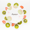 Top View Fresh Kiwi And Strawberries With Mock-Up Psd