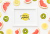 Top View Fresh Summer With Fruits Psd