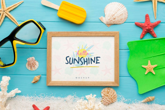 Top View Glasses And Frame Psd