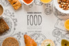 Top View Gourmet Snacks For Breakfast Concept Psd
