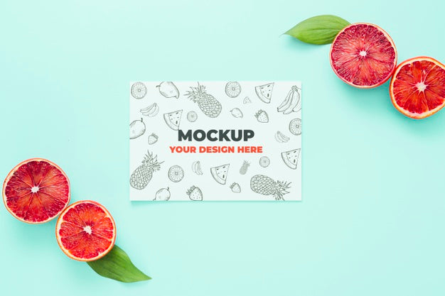 Top View Grapefruit On Table Psd