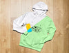 Top View Green Hoodie Mock-Up With Phone Case Psd