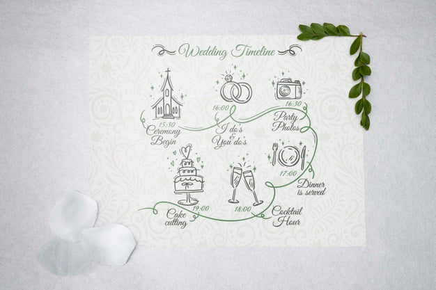 Top View Greeting Card With Wedding Psd