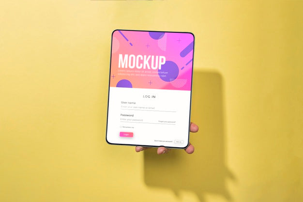 Top View Hand Holding Tablet Psd