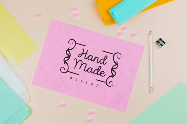 Top View Hand Made Concept Psd