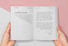 Top View Hands Holding Open Book Mock-Up Psd