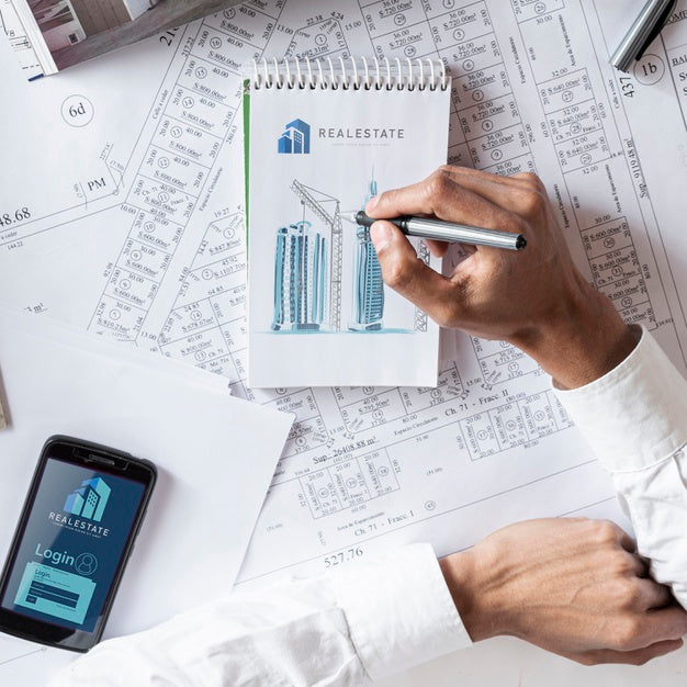 Top View Hands Writing On A Notepad Psd