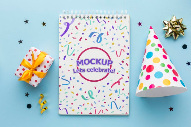 Top View Happy Birthday Party And Gift Psd