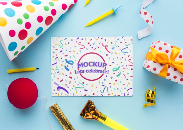 Top View Happy Birthday Party Psd