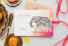 Top View Happy Diwali Festival Mock-Up Card With Ribbon Psd