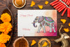 Top View Happy Diwali Festival Mock-Up With Elephant Psd