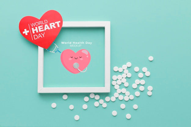 Top View Health Day Mock-Up And Pills Psd