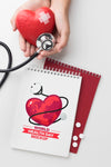 Top View Health Day Mock-Up Patched Heart Psd
