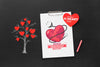 Top View Health Day Mock-Up Tree With Hearts Psd