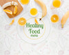 Top View Healthy Food Concept With Bananas Psd