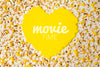 Top View Heart Made Of Popcorn Mock-Up Psd
