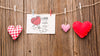 Top View Hearts On Wooden Background Psd