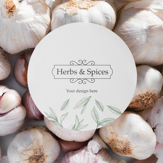 Top View Herbs And Spices With Mock-Up Psd