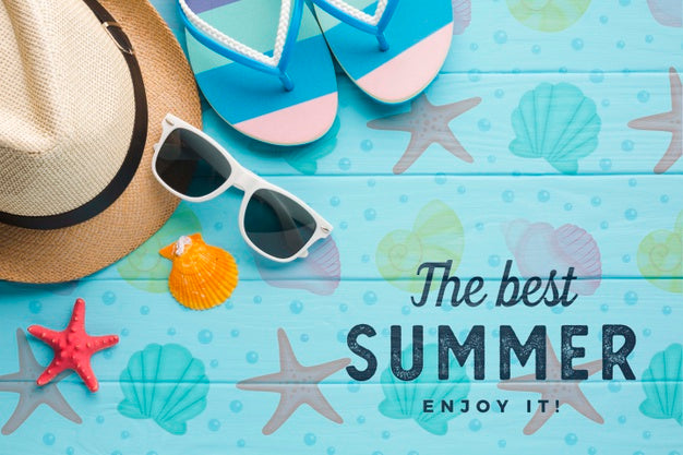 Top View Holiday Accessories With Mock-Up Psd