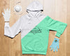 Top View Hoodie Mock-Up With Protection Gloves And Mask Psd