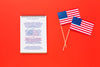 Top View Independence Day Flags With Mock-Up Psd