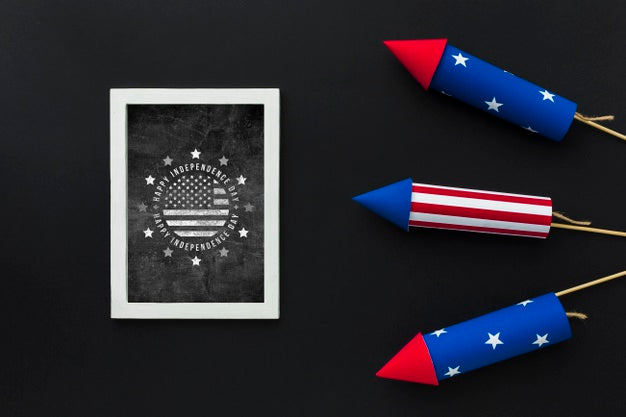 Top View Independence Day With Mock-Up Psd