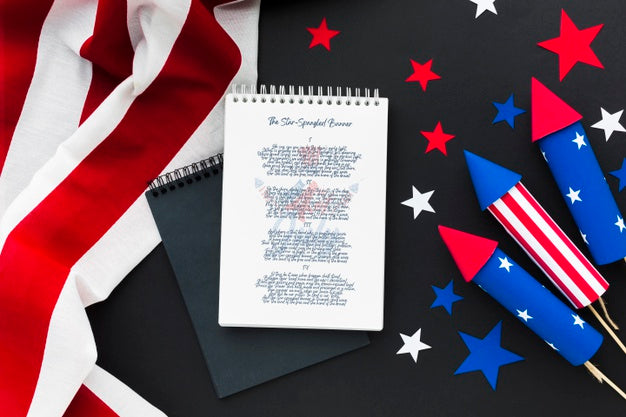 Top View Independence Day With Mock-Up Psd