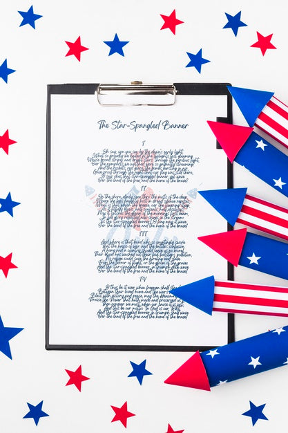 Top View Independence Day With Mock-Up Psd