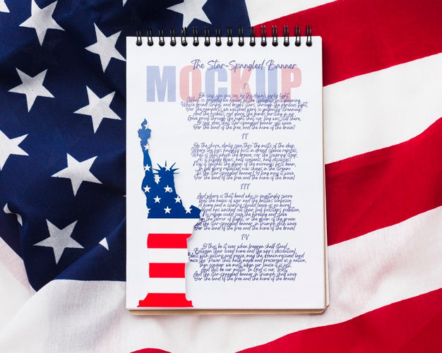 Top View Independence Day With Mock-Up Psd