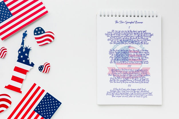 Top View Independence Day With Mock-Up Psd