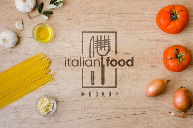 Top View Ingredients For Italian Food Psd