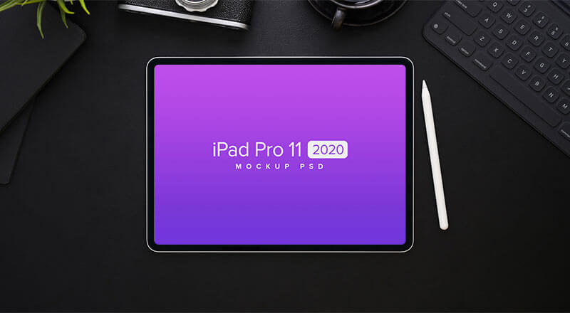 Top View Ipad Pro 11 2020 Mockup Psd