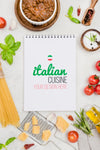 Top View Italian Cuisine With Food Psd