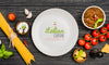 Top View Italian Food On Wooden Background Psd