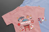 Top View Japanese T-Shirt Mock-Up Arrangement Psd