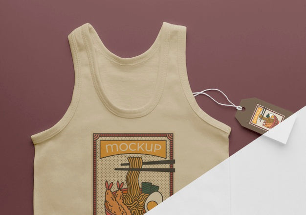 Top View Japanese T-Shirt Mock-Up Assortment Psd