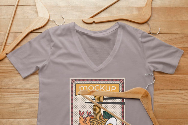 Top View Japanese T-Shirt Mock-Up Composition Psd