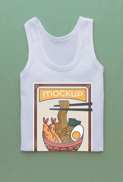 Top View Japanese T-Shirt Mock-Up Composition Psd